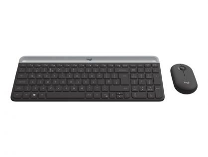 Logitech Slim Wireless Combo MK470 - Keyboard and mouse set - wireless - 2.4 GHz - QWERTY - UK - graphite