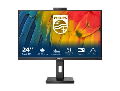 Philips 24B1U5301H - 5000 Series - LED monitor - USB - 23.8" - 1920 x 1080 Full HD (1080p) @ 75 Hz - IPS - 300 cd/m² - 1000:1 - 4 ms - HDMI, DisplayPort, USB-C - speakers - black