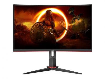 AOC Gaming C27G2ZU/BK - LED monitor - gaming - curved - 27" - 1920 x 1080 Full HD (1080p) @ 240 Hz - VA - 300 cd/m² - 3000:1 - 0.5 ms - 2xHDMI, DisplayPort - speakers - black, red