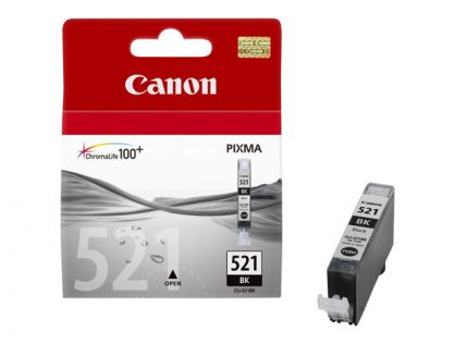 Canon CLI-521 BK - 2933B001 - 1 x Photo Black - Ink tank - For PIXMA iP3600,iP4700,MP540,MP550,MP560,MP620,MP630,MP640,MP980,MP990,MX860,MX870