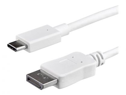 StarTech.com 3ft/1m USB C to DisplayPort 1.2 Cable 4K 60Hz, USB-C to DisplayPort Adapter Cable HBR2, USB Type-C DP Alt Mode to DP Monitor Video Cable, Compatible with Thunderbolt 3, White - USB-C Male to DP Male (CDP2DPMM1MW) - External video adapter - ST
