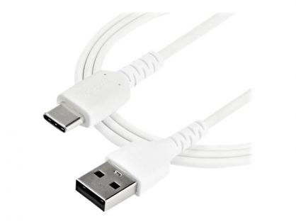 StarTech.com 1m USB A to USB C Charging Cable, Durable Fast Charge & Sync USB 2.0 to USB Type C Data Cord, Rugged TPE Jacket Aramid Fiber M/M 3A White, Samsung S10, S20, iPad Pro, Pixel - Heavy Duty and Rugged - USB cable - USB (M) straight to 24 pin USB-