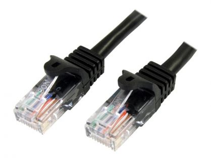 StarTech.com 0.5m Black Cat5e / Cat 5 Snagless Ethernet Patch Cable 0.5 m - Patch cable - RJ-45 (M) to RJ-45 (M) - 50 cm - UTP - CAT 5e - snagless, stranded - black