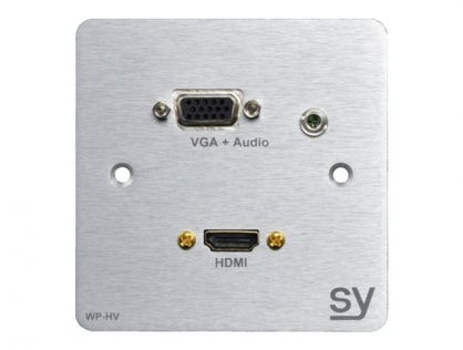 HDMI AND VGA WALL INPUT PLATE UK BRUSHED ALU