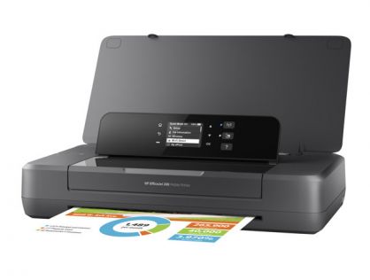 HP Officejet 200 Mobile Printer - Printer - colour - ink-jet - A4/Legal - 1200 x 1200 dpi - up to 20 ppm (mono) / up to 19 ppm (colour) - capacity: 50 sheets - USB 2.0, USB host, Wi-Fi