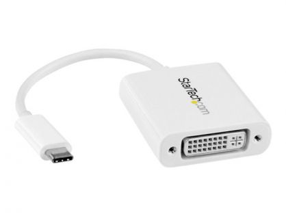 StarTech.com USB C to DVI Adapter - White - 1920x1200 - USB Type C Video Converter for Your DVI D Display / Monitor / Projector (CDP2DVIW) - external video adapter - white