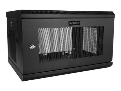 StarTech.com 2 Post 6U 19" Wall Mount Network Cabinet, 15" Deep Locking IT Switch Depth Enclosure, Vented Computer/Electronics Equipment Data Rack with Shelf & Hook & Loop Tape /Assembled - 19 Inch Wall Cabinet (RK616WALM) - Rack enclosure cabinet - wall 