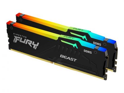 Kingston FURY Beast RGB - DDR5 - kit - 16 GB: 2 x 8 GB - DIMM 288-pin - 5600 MHz / PC5-44800 - CL36 - 1.25 V - unbuffered - on-die ECC - black