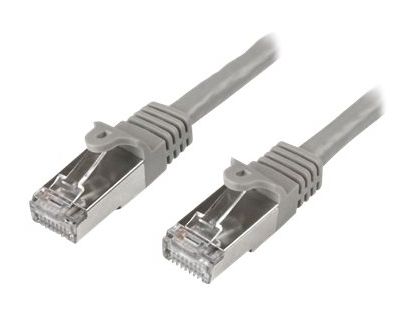 StarTech.com 1m CAT6 Ethernet Cable, 10 Gigabit Shielded Snagless RJ45 100W PoE Patch Cord, CAT 6 10GbE SFTP Network Cable w/Strain Relief, Grey, Fluke Tested/Wiring is UL Certified/TIA - Category 6 - 26AWG (N6SPAT1MGR) - patch cable - 1 m - grey