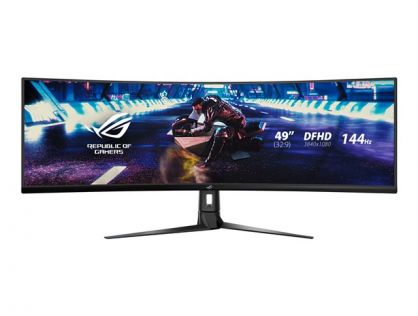 ASUS ROG Strix XG49VQ - LED monitor - gaming - curved - 49" - 3840 x 1080 DFHD @ 144 Hz - VA - 450 cd/m² - 3000:1 - DisplayHDR 400 - 4 ms - 2xHDMI, DisplayPort - speakers - black