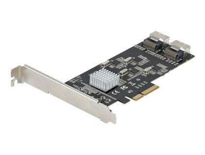 StarTech.com 8 Port SATA PCIe Card, PCI Express 6Gbps SATA Expansion Card with 4 Host Controllers, SATA PCIe Controller Card, PCI-e x4 Gen 2 to SATA III Adapter Card, Drive Cables Incl. - Windows/macOS/Linux (8P6G-PCIE-SATA-CARD) - Storage controller - SA
