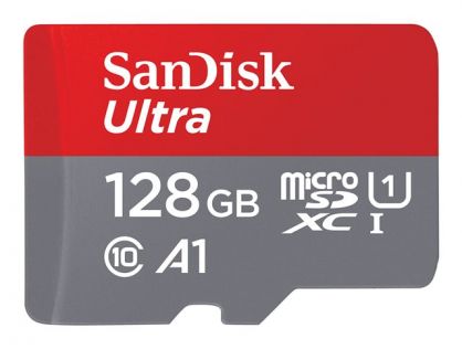 SanDisk Ultra - Flash memory card (microSDXC to SD adapter included) - 128 GB - A1 / UHS Class 1 / Class10 - microSDXC UHS-I