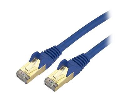 10FT BLUE SHIELDED CAT6A MOLDED STP PATCH CABLE