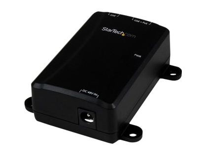 StarTech.com 1 Port Gigabit Midspan - PoE+ Injector - 802.3at and 802.3af - Wall-Mountable Power over Ethernet Injector Adapter (POEINJ1GW) - PoE injector - 30 Watt