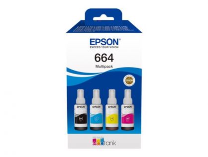 Epson EcoTank 664 - 4-pack - black, yellow, cyan, magenta - original - ink tank