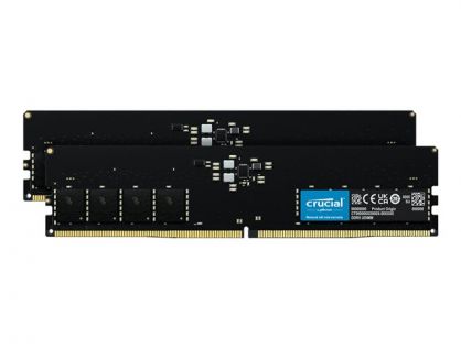 Crucial - DDR5 - kit - 64 GB: 2 x 32 GB - DIMM 288-pin - 4800 MHz / PC5-38400 - CL40 - 1.1 V - unbuffered - non-ECC