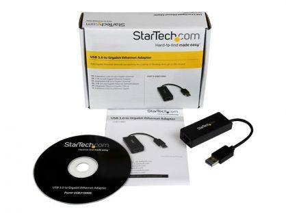 StarTech.com USB 3.0 to Gigabit Ethernet Adapter - 10/100/1000 NIC Network Adapter - USB 3.0 Laptop to RJ45 LAN (USB31000S) - network adapter - USB 3.0 - Gigabit Ethernet