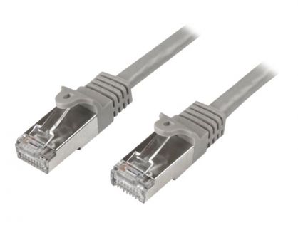 StarTech.com 3m CAT6 Ethernet Cable, 10 Gigabit Shielded Snagless RJ45 100W PoE Patch Cord, CAT 6 10GbE SFTP Network Cable w/Strain Relief, Grey, Fluke Tested/Wiring is UL Certified/TIA - Category 6 - 26AWG (N6SPAT3MGR) - patch cable - 3 m - grey