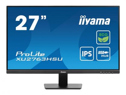 iiyama ProLite XU2763HSU-B1 - LED monitor - 27" - 1920 x 1080 Full HD (1080p) @ 100 Hz - IPS - 250 cd/m² - 1300:1 - 3 ms - HDMI, DisplayPort - speakers - black, matte