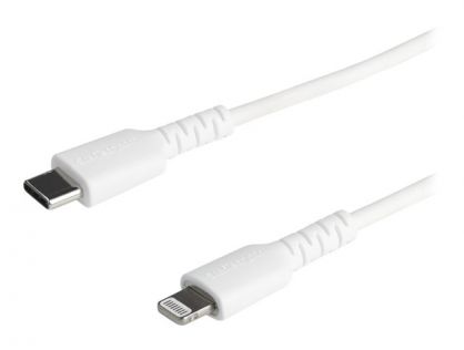 StarTech.com 6 ft(2m) Durable White USB-C to Lightning Cable, Heavy Duty Rugged Aramid Fiber USB Type A to Lightning Charger/Sync Power Cord, Apple MFi Certified iPad/iPhone 12 Pro Max - iPhone 7/8/11/11 Pro - Lightning cable - Lightning / USB 2.0 - 2 m