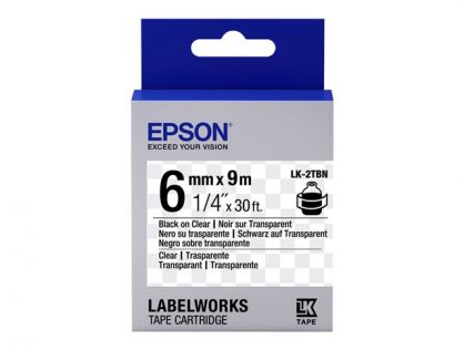 Epson LabelWorks LK-2TBN - Black on clear - Roll (0.6 cm x 9 m) 1 roll(s) label tape - for LabelWorks LW-1000, 300, 400, 600, 700, 900, K400, Z700, Z710, Z900