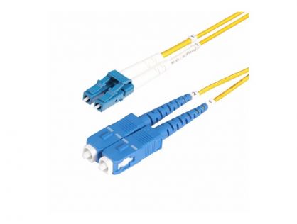StarTech.com 2m (6ft) LC to SC (UPC) OS2 Single Mode Duplex Fiber Optic Cable, 9/125µm, Laser Optimized, 10G, Bend Insensitive, Low Insertion Loss - LSZH Fiber Patch Cord (SMLCSC-OS2-2M) - patch cable - 2 m - yellow