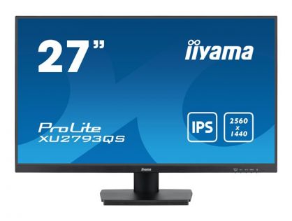iiyama ProLite XU2793QS-B6 - LED monitor - 27" - 2560 x 1440 WQHD @ 100 Hz - IPS - 250 cd/m² - 1300:1 - 1 ms - HDMI, DisplayPort - speakers - black, matte