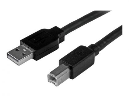 StarTech.com 15m / 50 ft Active USB 2.0 A to B Cable - Long 15 m USB Cable - 50 ft USB Printer Cable - 1x USB A (M), 1x USB B (M) - Black (USB2HAB50AC) - USB cable - USB Type B (M) to USB (M) - USB 2.0 - 15 m - active - black - for P/N: ICUSB232D