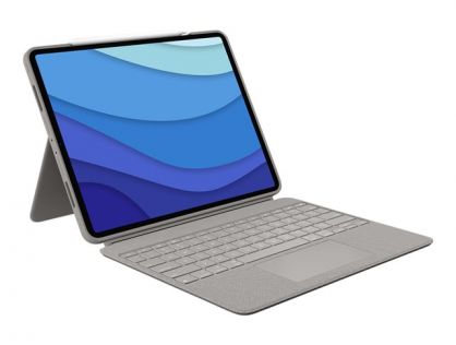 Logitech Combo Touch - Keyboard and folio case - with trackpad - backlit - Apple Smart connector - QWERTY - UK - sand - for Apple 12.9-inch iPad Pro (5th generation)