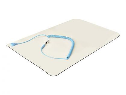 StarTech.com 11x18in Anti Static Mat, ESD Mat for Electronics Repair, Anti Static Desk Mat w/Detachable Grounding Wire, ANSI/ESD S 4.1 Compliant, Flexible Thermoplastic Work Mat/Pad - Suitable for Tables (SM-ANTI-STATIC-MAT) - anti-static mat - detachable