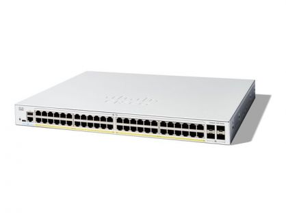 Cisco Catalyst 1200-48P-4X - Switch - L3 - smart - 48 x 10/100/1000 (PoE+) + 4 x 10 Gigabit SFP+ - rack-mountable - PoE+ (375 W)