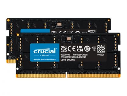 Crucial - DDR5 - kit - 64 GB: 2 x 32 GB - SO-DIMM 262-pin - 5200 MHz / PC5-41600 - CL42 - 1.1 V - on-die ECC