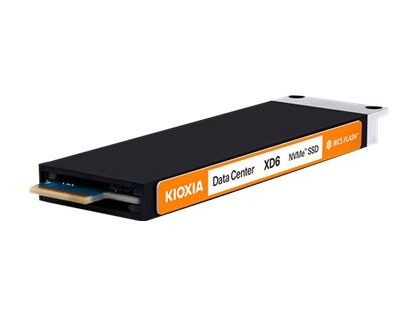 KIOXIA XD6 Series KXD6CRJJ3T84 - SSD - encrypted - 3840 GB - internal - E1.S 9.5mm - PCIe 4.0 x4 (NVMe) - Self-Encrypting Drive (SED), TCG Opal Encryption 2.0