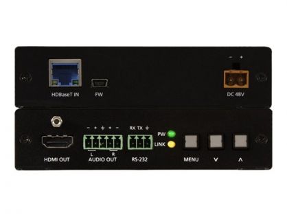 HDBaseT Scaler with HDMI and Analog Audio Outputs