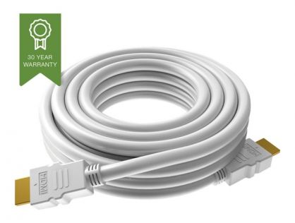 VISION Professional installation grade HDMI cable - LIFETIME WARRANTY - 4K - HDMI version 2.0 - gold plated connectors - ethernet - HDMI (M) to HDMI (M) - outer diameter 8.0 mm - 26 AWG - 10 m - white