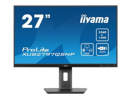 iiyama ProLite XUB2797QSNP-B1 - LED monitor - 27" - 2560 x 1440 WQHD @ 100 Hz - IPS - 300 cd/m² - 1300:1 - 1 ms - HDMI, DisplayPort - speakers - matte, black