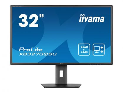 iiyama ProLite XB3270QSU-B1 - LED monitor - 32" (31.5" viewable) - 2560 x 1440 WQHD @ 100 Hz - IPS - 250 cd/m² - 1200:1 - 3 ms - 2xHDMI, DisplayPort - speakers - matte black