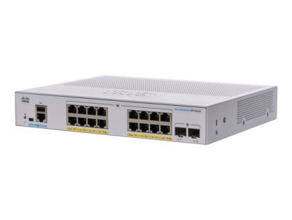 Cisco Business 350 Series CBS350-16P-E-2G - Switch - L3 - Managed - 16 x 10/100/1000 (PoE+) + 2 x Gigabit SFP - rack-mountable - PoE+ (120 W)