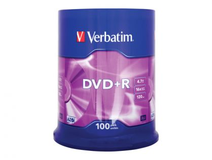 Verbatim - DVD+R x 100 - 4.7 GB - storage media