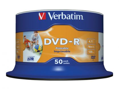 DVD-R 4.7GB 16X GENERAL WIDE PHOTOPRINTABLE 50-SPINDLE