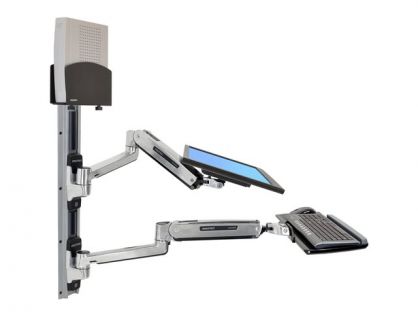 Ergotron LX Wall Mount System with Small CPU Holder - system unit / monitor / keyboard mouning kit - sit-stand