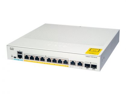 Cisco Catalyst 1000-8FP-2G-L - Switch - Managed - 8 x 10/100/1000 (PoE+) + 2 x combo Gigabit SFP (uplink) - rack-mountable - PoE+ (120 W)