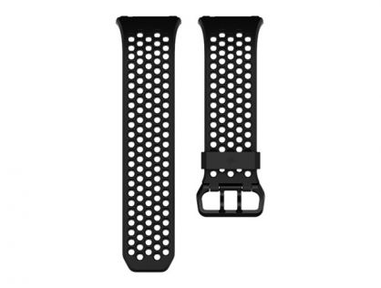 Fitbit Sport Band - Strap for smart watch - Large size - black & charcoal - for Fitbit Ionic