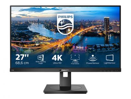 Philips B Line 278B1 - LED monitor - 27" - 3840 x 2160 4K @ 60 Hz - IPS - 350 cd/m² - 1000:1 - 4 ms - 2xHDMI, DisplayPort - speakers - black texture