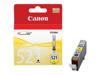 Canon CLI-521 Y - 2936B001 - 1 x Yellow - Ink tank - For PIXMA iP3600,iP4700,MP540,MP550,MP560,MP620,MP630,MP640,MP980,MP990,MX860,MX870