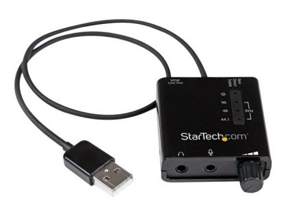 StarTech.com USB Sound Card w/ SPDIF Digital Audio & Stereo Mic - External Sound Card for Laptop or PC - SPDIF Output (ICUSBAUDIO2D) - Sound card - 24-bit - 96 kHz - stereo - USB 2.0 - for P/N: MU15MMS, MU6MMS