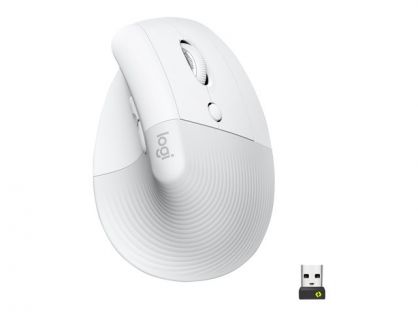 Logitech Lift Vertical Ergonomic Mouse - vertical mouse - Bluetooth, 2.4 GHz - off-white