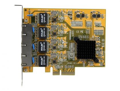 StarTech.com 4 Port Gigabit NIC PCIe Network Card - Quad Port Adapter (ST1000SPEX43) - Network adapter - PCIe - Gigabit Ethernet x 4 - yellow
