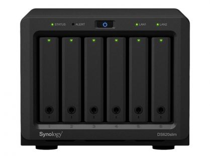 Synology Disk Station DS620slim - NAS server - 6 bays - SATA 6Gb/s - RAID RAID 0, 1, 5, 6, 10, JBOD - RAM 2 GB - Gigabit Ethernet - iSCSI support