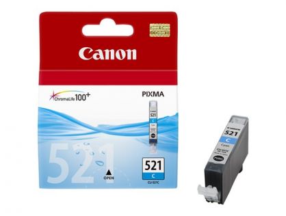 Canon CLI-521 C - 2934B001 - 1 x Cyan - Ink tank - For PIXMA iP3600,iP4700,MP540,MP550,MP560,MP620,MP630,MP640,MP980,MP990,MX860,MX870